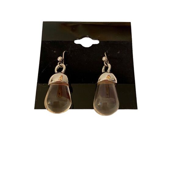 Vintage Lucite & Silver Toned Drop Earrings. - Picture 4 of 5